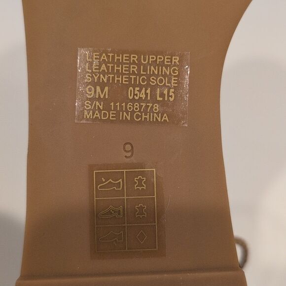 Tory Burch Tan Mignon Rings Strappy Ankle Strap Leather Sandals Size 9 - Picture 8 of 10